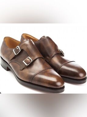 John lobb William II Double Monk Strap Dress Shoes - Brown